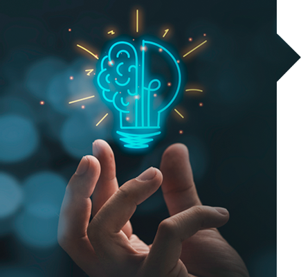 Illustration showing ideation to completion of an AI platform, including planning and development stages.